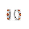 Load image into Gallery viewer, 1-ct.-diamond-small-hoop-earring-with-orange-sapphire-in-white-gold-FD-EAR10773GSAOR-NL-WG