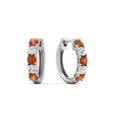 Thumbnail 51 - 1-ct.-diamond-small-hoop-earring-with-orange-sapphire-in-white-gold-FD-EAR10773GSAOR-NL-WG