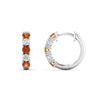 Load image into Gallery viewer, 1-ct.-diamond-small-hoop-earring-with-orange-sapphire-in-white-gold-FD-EAR10773GSAOR-NL-WG