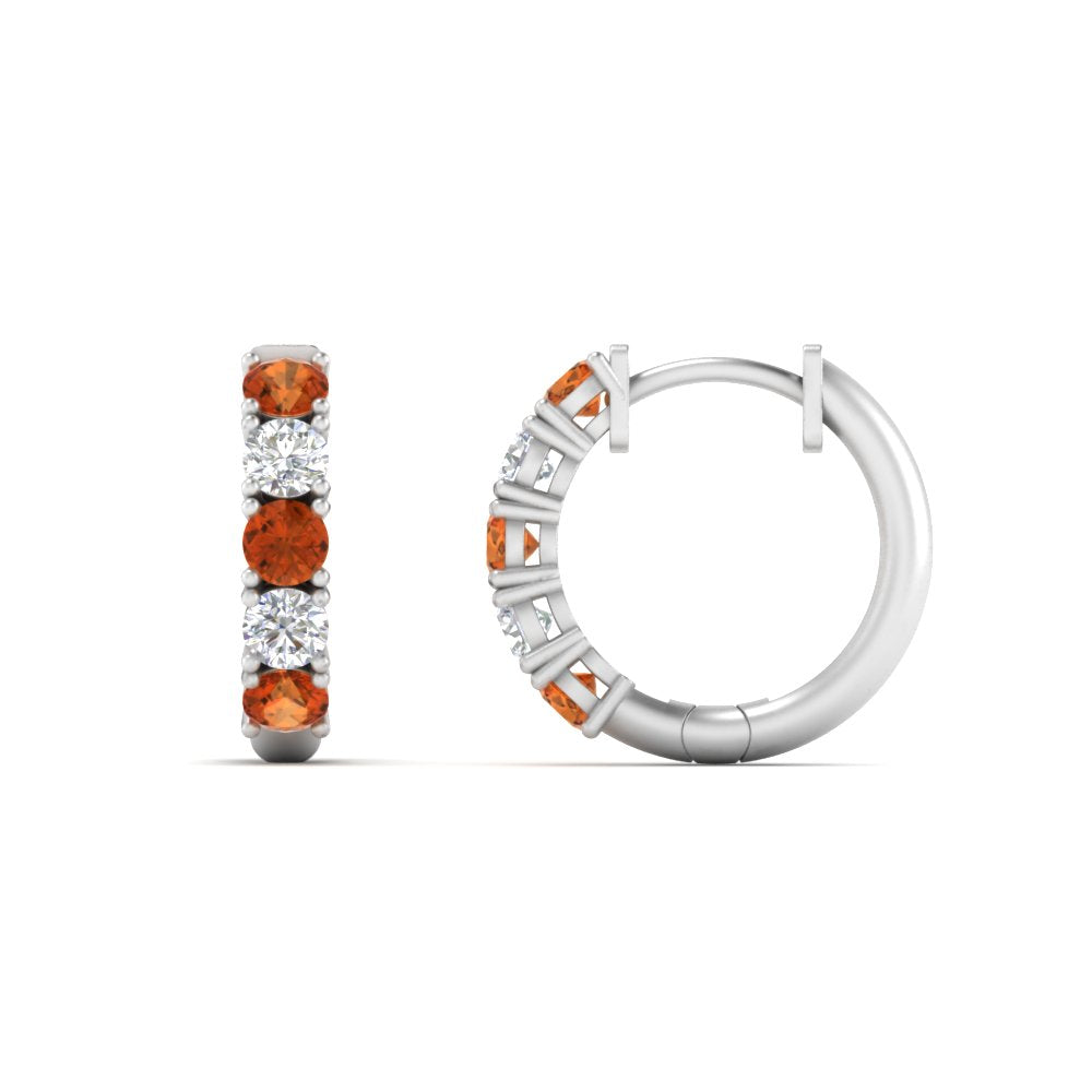 1-ct.-diamond-small-hoop-earring-with-orange-sapphire-in-white-gold-FD-EAR10773GSAOR-NL-WG