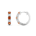 Thumbnail 52 - 1-ct.-diamond-small-hoop-earring-with-orange-sapphire-in-white-gold-FD-EAR10773GSAOR-NL-WG