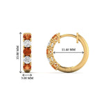 Load image into Gallery viewer, 1-ct.-diamond-small-hoop-earring-with-orange-sapphire-in-yellow-gold-FDEAR10773GSAORANGLE1-NL-YG_096916a1-bb9a-4dbd-b098-3b1eaa1d783f
