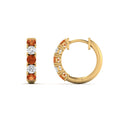 Thumbnail 87 - 1-ct.-diamond-small-hoop-earring-with-orange-sapphire-in-yellow-gold-FD-EAR10773GSAOR-NL-YG