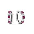 Thumbnail 47 - 1-ct.-diamond-small-hoop-earring-with-pink-sapphire-in-white-gold-FD-EAR10773GSADRPI-NL-WG