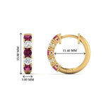 Load image into Gallery viewer, 1-ct.-diamond-small-hoop-earring-with-pink-sapphire-in-yellow-gold-FDEAR10773GSADRPIANGLE1-NL-YG_d6b54960-753b-4e55-88cf-607d26719766
