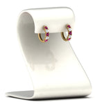 Load image into Gallery viewer, 1-ct.-diamond-small-hoop-earring-with-pink-sapphire-in-yellow-gold-FD-EAR10773GSADRPI-NL-YG
