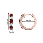 Load image into Gallery viewer, 1-ct.-diamond-small-hoop-earring-with-ruby-in-rose-gold-FDEAR10773GRUDRANGLE1-NL-RG_012d3ab5-f0be-45de-81c2-1bf766ec5c03
