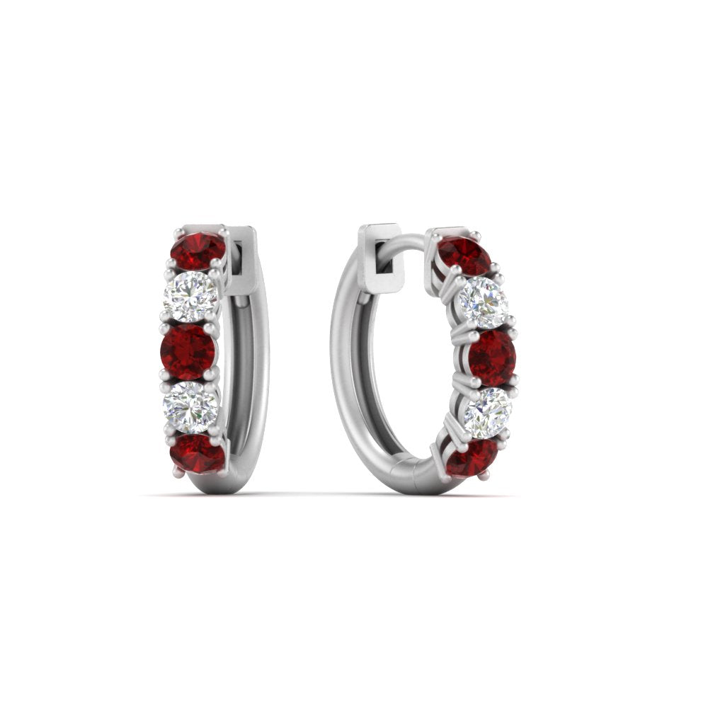 1-ct.-diamond-small-hoop-earring-with-ruby-in-white-gold-FD-EAR10773GRUDR-NL-WG