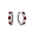 Thumbnail 59 - 1-ct.-diamond-small-hoop-earring-with-ruby-in-white-gold-FD-EAR10773GRUDR-NL-WG