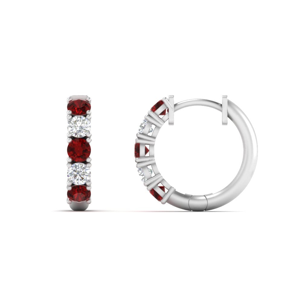 1-ct.-diamond-small-hoop-earring-with-ruby-in-white-gold-FD-EAR10773GRUDR-NL-WG