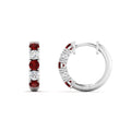 Thumbnail 60 - 1-ct.-diamond-small-hoop-earring-with-ruby-in-white-gold-FD-EAR10773GRUDR-NL-WG