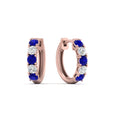 Thumbnail 19 - 1-ct.-diamond-small-hoop-earring-with-sapphire-in-rose-gold-FD-EAR10773GSABL-NL-RG
