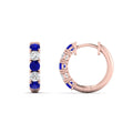 Thumbnail 20 - 1-ct.-diamond-small-hoop-earring-with-sapphire-in-rose-gold-FD-EAR10773GSABL-NL-RG