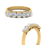 Load image into Gallery viewer, 1-ct.-diamond-trellis-5-stone-wedding-band-in-yellow-gold-FD10769RO-1.00CTANGLE3-NL-YG
