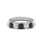 Load image into Gallery viewer, 1-ct.-diamond-trellis-5-stone-wedding-band-with-black-diamond-in-white-gold-FD10769RO-1.00CTGBLACKANGLE3-NL-WG
