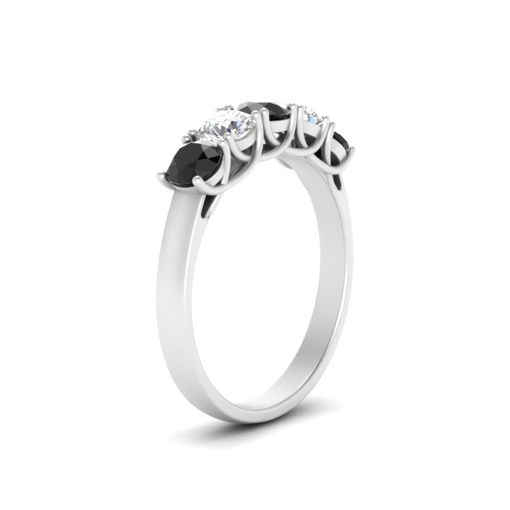 1-ct.-diamond-trellis-5-stone-wedding-band-with-black-diamond-in-white-gold-FD10769RO-1.00CTGBLACKANGLE3-NL-WG