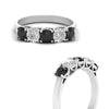 Load image into Gallery viewer, 1-ct.-diamond-trellis-5-stone-wedding-band-with-black-diamond-in-white-gold-FD10769RO-1.00CTGBLACKANGLE3-NL-WG