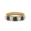 Load image into Gallery viewer, 1-ct.-diamond-trellis-5-stone-wedding-band-with-black-diamond-in-yellow-gold-FD10769RO-1.00CTGBLACKANGLE3-NL-YG
