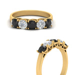 Load image into Gallery viewer, 1-ct.-diamond-trellis-5-stone-wedding-band-with-black-diamond-in-yellow-gold-FD10769RO-1.00CTGBLACKANGLE3-NL-YG
