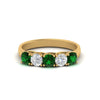 Load image into Gallery viewer, 1-ct.-diamond-trellis-5-stone-wedding-band-with-emerald-in-yellow-gold-FD10769RO-1.00CTGEMGRANGLE3-NL-YG