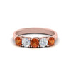 Load image into Gallery viewer, 1-ct.-diamond-trellis-5-stone-wedding-band-with-orange-sapphire-in-rose-gold-FD10769RO-1.00CTGSAORANGLE3-NL-RG