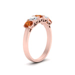 Load image into Gallery viewer, 1-ct.-diamond-trellis-5-stone-wedding-band-with-orange-sapphire-in-rose-gold-FD10769RO-1.00CTGSAORANGLE3-NL-RG
