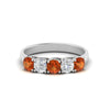 Load image into Gallery viewer, 1-ct.-diamond-trellis-5-stone-wedding-band-with-orange-sapphire-in-white-gold-FD10769RO-1.00CTGSAORANGLE3-NL-WG