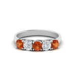 Load image into Gallery viewer, 1-ct.-diamond-trellis-5-stone-wedding-band-with-orange-sapphire-in-white-gold-FD10769RO-1.00CTGSAORANGLE3-NL-WG
