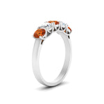 Load image into Gallery viewer, 1-ct.-diamond-trellis-5-stone-wedding-band-with-orange-sapphire-in-white-gold-FD10769RO-1.00CTGSAORANGLE3-NL-WG
