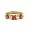 Load image into Gallery viewer, 1-ct.-diamond-trellis-5-stone-wedding-band-with-orange-sapphire-in-yellow-gold-FD10769RO-1.00CTGSAORANGLE3-NL-YG
