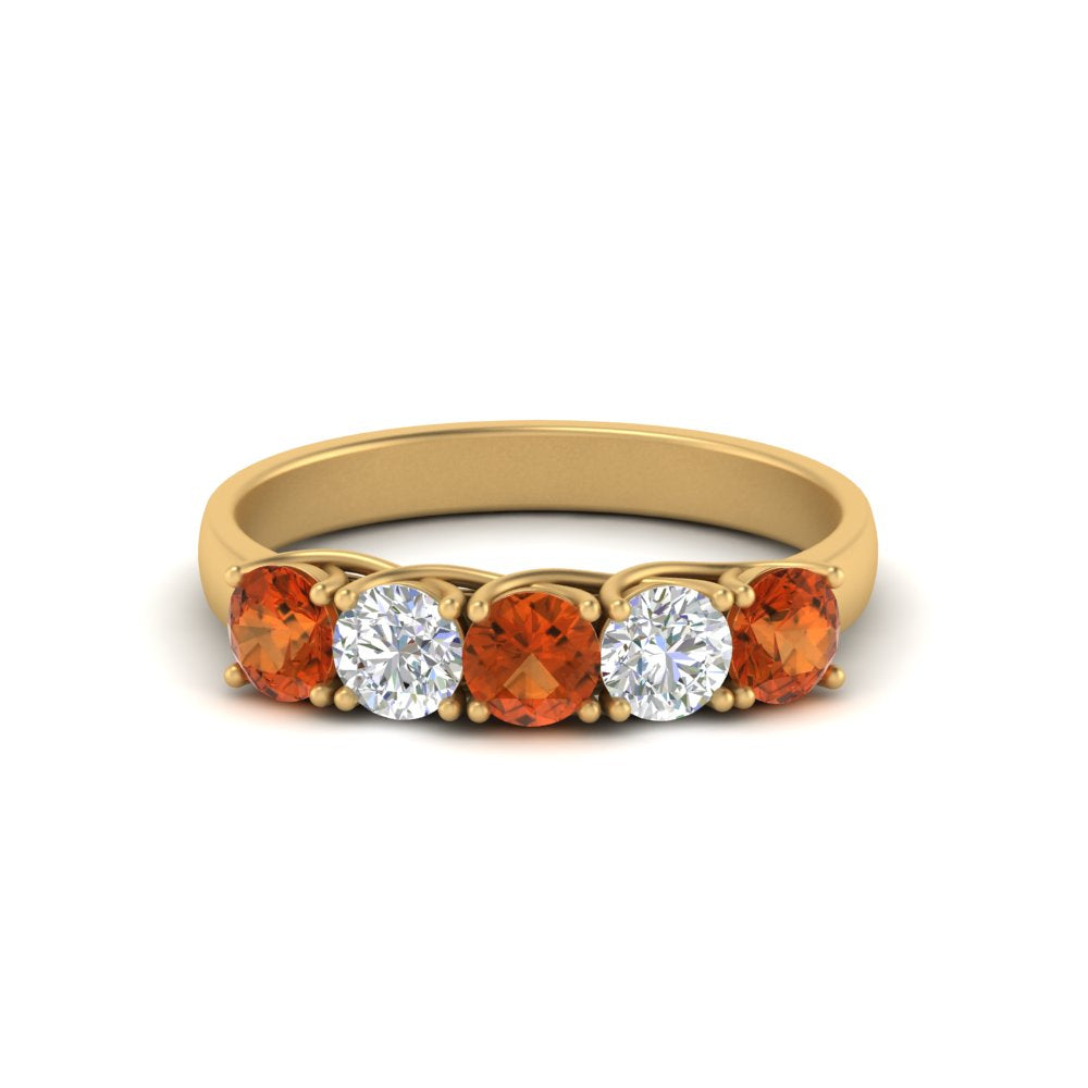 1-ct.-diamond-trellis-5-stone-wedding-band-with-orange-sapphire-in-yellow-gold-FD10769RO-1.00CTGSAORANGLE3-NL-YG