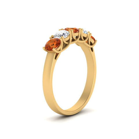 1-ct.-diamond-trellis-5-stone-wedding-band-with-orange-sapphire-in-yellow-gold-FD10769RO-1.00CTGSAORANGLE3-NL-YG