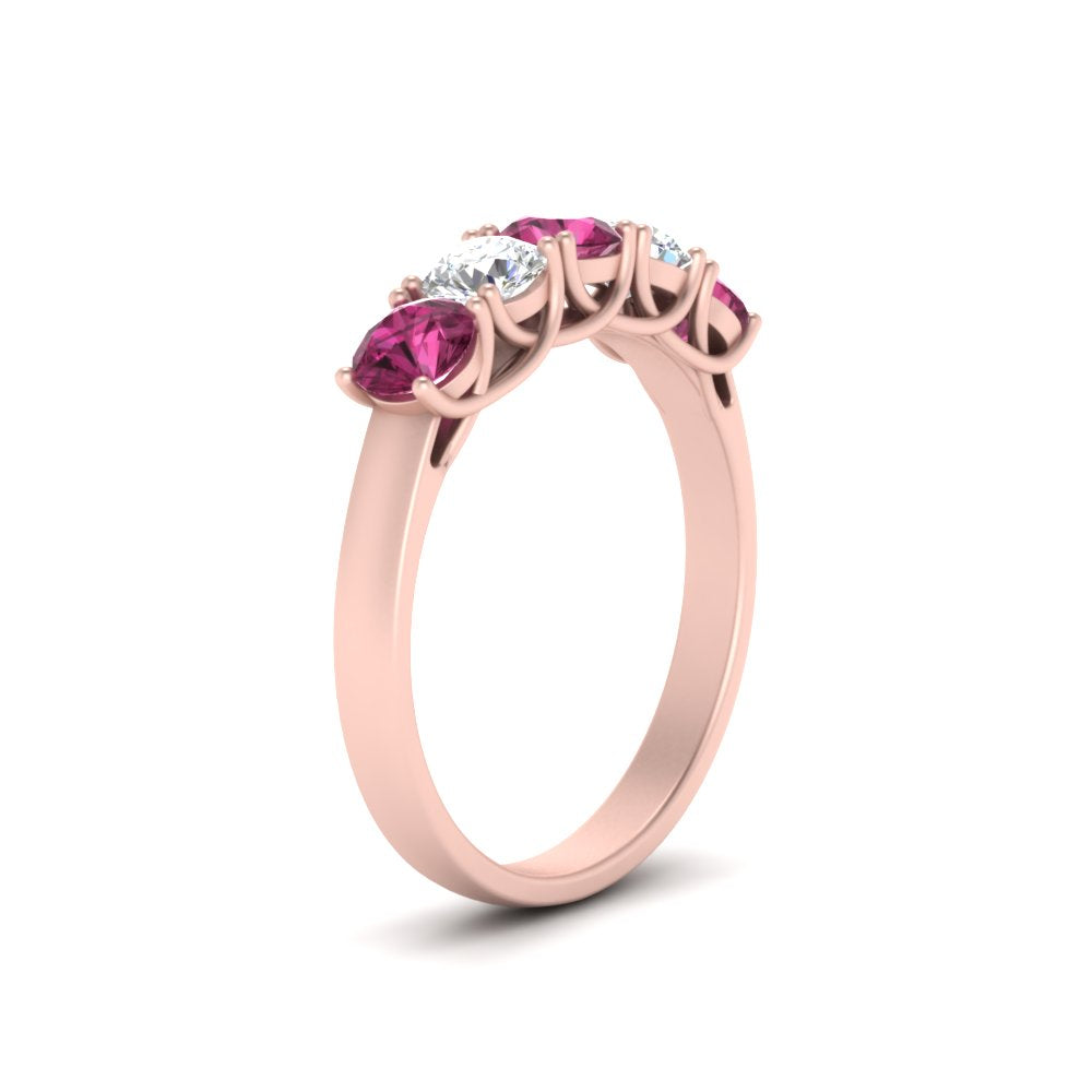 1-ct.-diamond-trellis-5-stone-wedding-band-with-pink-sapphire-in-rose-gold-FD10769RO-1.00CTGSADRPIANGLE3-NL-RG