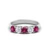Load image into Gallery viewer, 1-ct.-diamond-trellis-5-stone-wedding-band-with-pink-sapphire-in-white-gold-FD10769RO-1.00CTGSADRPIANGLE3-NL-WG