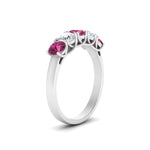 Load image into Gallery viewer, 1-ct.-diamond-trellis-5-stone-wedding-band-with-pink-sapphire-in-white-gold-FD10769RO-1.00CTGSADRPIANGLE3-NL-WG
