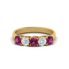 Load image into Gallery viewer, 1-ct.-diamond-trellis-5-stone-wedding-band-with-pink-sapphire-in-yellow-gold-FD10769RO-1.00CTGSADRPIANGLE3-NL-YG