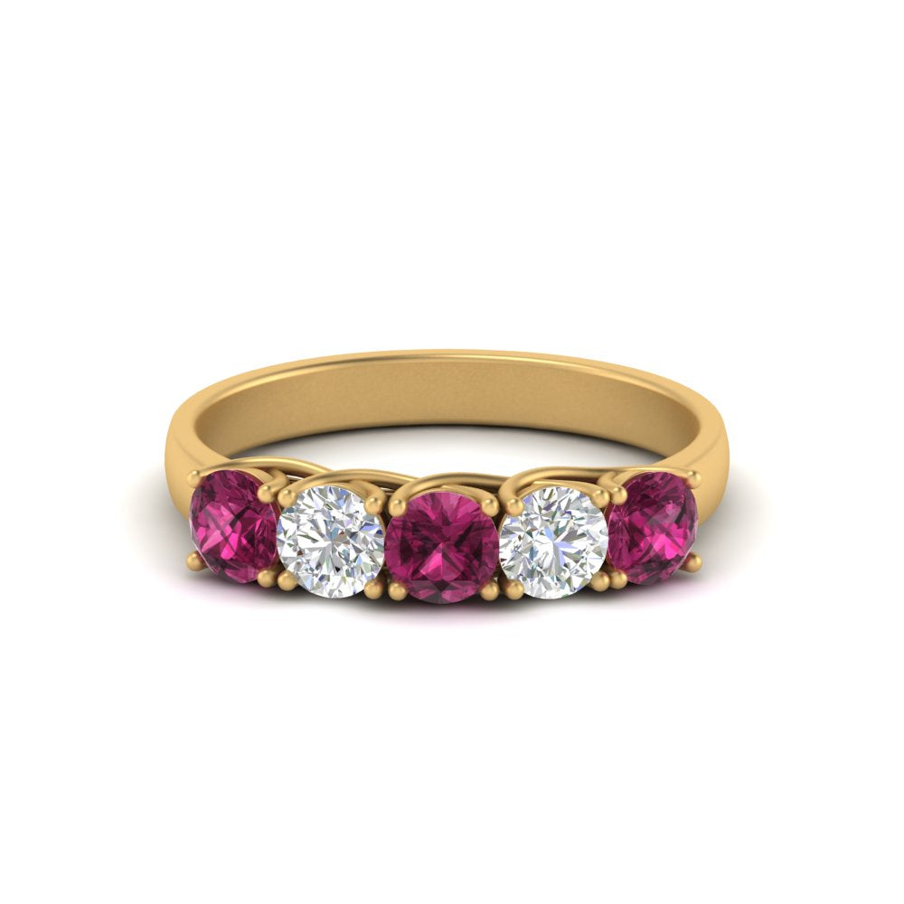 1-ct.-diamond-trellis-5-stone-wedding-band-with-pink-sapphire-in-yellow-gold-FD10769RO-1.00CTGSADRPIANGLE3-NL-YG