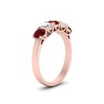 Load image into Gallery viewer, 1-ct.-diamond-trellis-5-stone-wedding-band-with-ruby-in-rose-gold-FD10769RO-1.00CTGRUDRANGLE3-NL-RG
