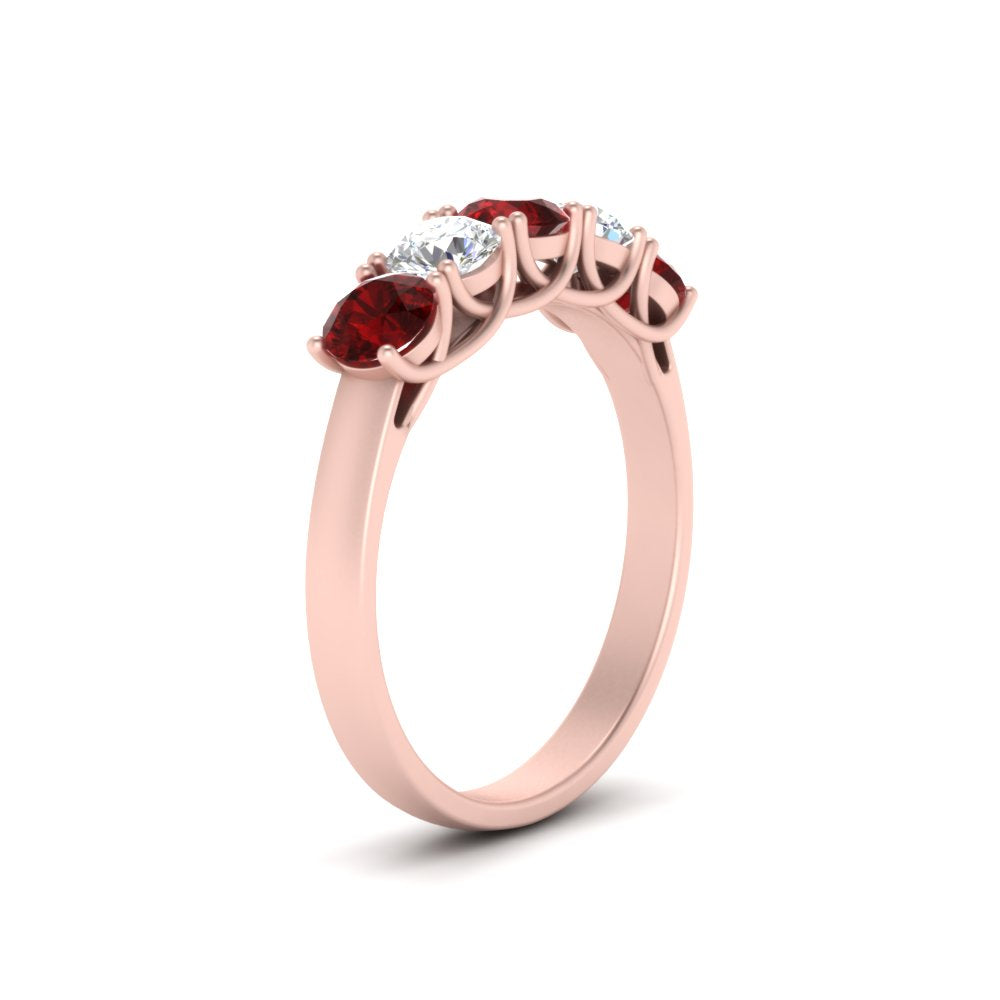 1-ct.-diamond-trellis-5-stone-wedding-band-with-ruby-in-rose-gold-FD10769RO-1.00CTGRUDRANGLE3-NL-RG