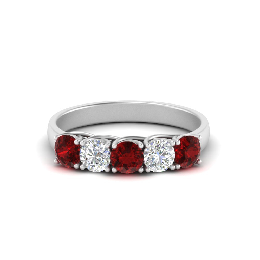 1-ct.-diamond-trellis-5-stone-wedding-band-with-ruby-in-white-gold-FD10769RO-1.00CTGRUDRANGLE3-NL-WG