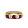 Load image into Gallery viewer, 1-ct.-diamond-trellis-5-stone-wedding-band-with-ruby-in-yellow-gold-FD10769RO-1.00CTGRUDRANGLE3-NL-YG