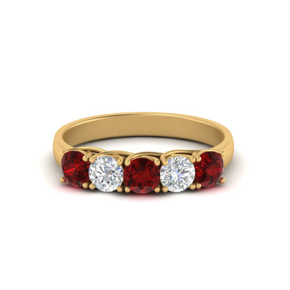 1-ct.-diamond-trellis-5-stone-wedding-band-in-yellow-gold-FD10769RO-1.00CTANGLE3-NL-YG
