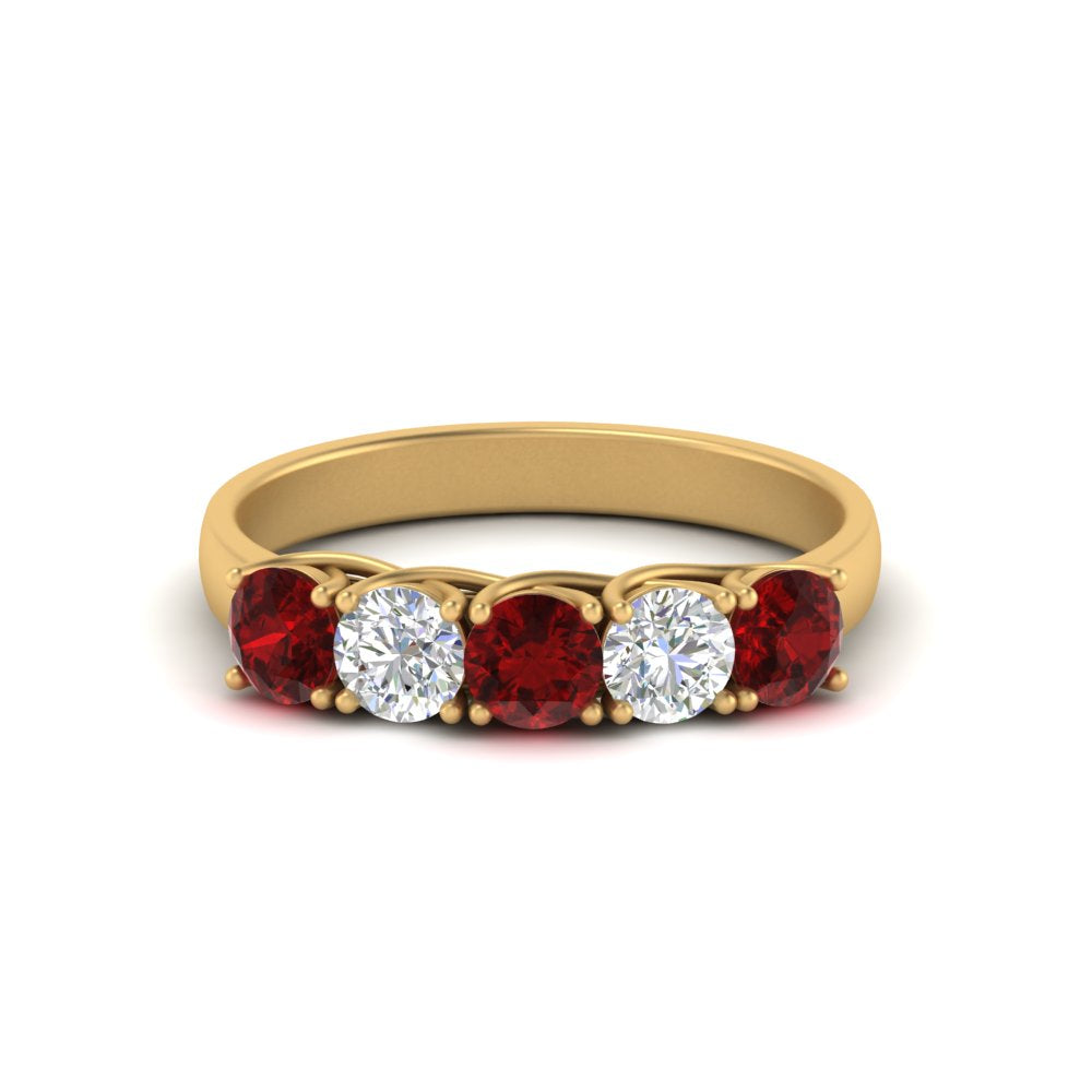 1-ct.-diamond-trellis-5-stone-wedding-band-with-ruby-in-yellow-gold-FD10769RO-1.00CTGRUDRANGLE3-NL-YG