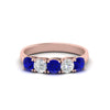 Load image into Gallery viewer, 1-ct.-diamond-trellis-5-stone-wedding-band-with-sapphire-in-rose-gold-FD10769RO-1.00CTGSABLANGLE3-NL-RG