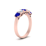 Load image into Gallery viewer, 1-ct.-diamond-trellis-5-stone-wedding-band-with-sapphire-in-rose-gold-FD10769RO-1.00CTGSABLANGLE3-NL-RG
