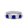Load image into Gallery viewer, 1-ct.-diamond-trellis-5-stone-wedding-band-with-sapphire-in-white-gold-FD10769RO-1.00CTGSABLANGLE3-NL-WG
