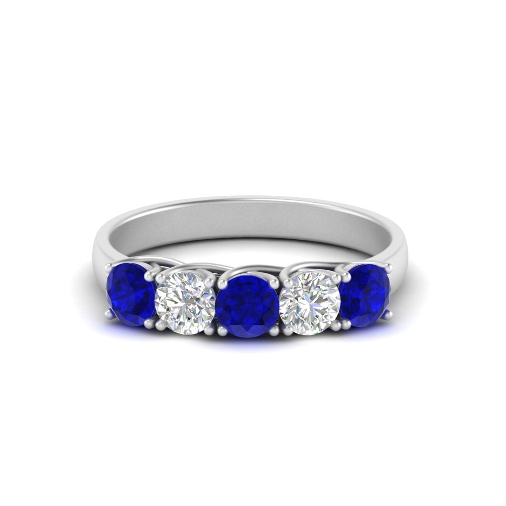 1-ct.-diamond-trellis-5-stone-wedding-band-with-sapphire-in-white-gold-FD10769RO-1.00CTGSABLANGLE3-NL-WG