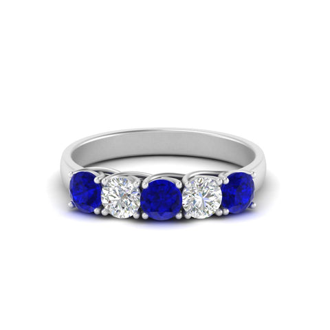 1-ct.-diamond-trellis-5-stone-wedding-band-with-sapphire-in-white-gold-FD10769RO-1.00CTGSABLANGLE3-NL-WG