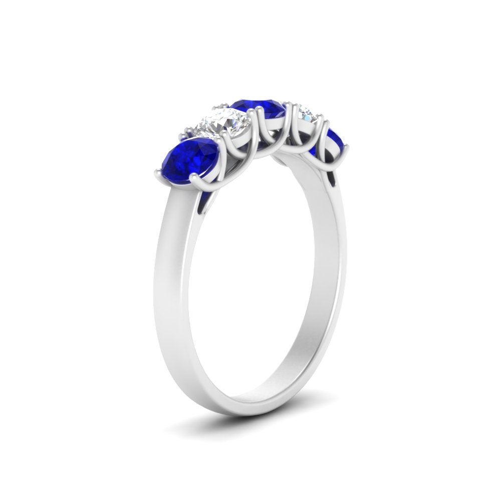1-ct.-diamond-trellis-5-stone-wedding-band-with-sapphire-in-white-gold-FD10769RO-1.00CTGSABLANGLE3-NL-WG