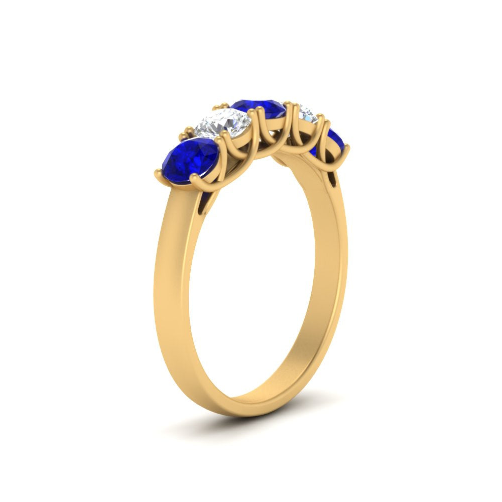 1-ct.-diamond-trellis-5-stone-wedding-band-with-sapphire-in-yellow-gold-FD10769RO-1.00CTGSABLANGLE3-NL-YG